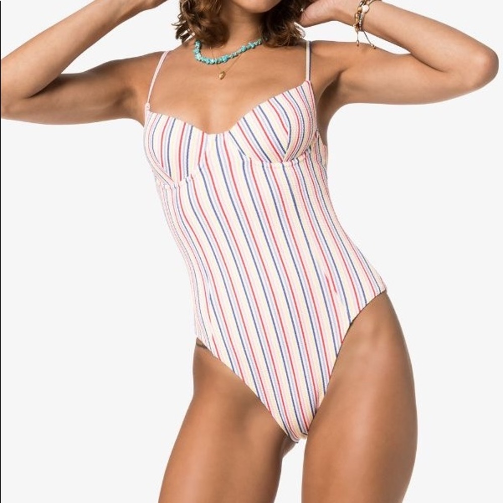 ONIA Isabella Striped Swimsuit